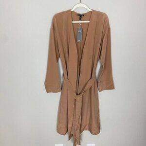 Eileen Fisher Silk Amber Trench Coat Womens Medium